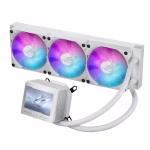 ASUS ROG Ryujin III 360 ARGB WHITE AIO Watercooling con ventiladores magneticos LCD de 3.5 pulgadas, color blanco