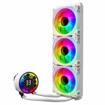 Airflow H360 White Performance, AMD AM5 LGA 1700 1851 LCD TEMP 360mm Watercooling 3x120mm 300w