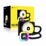 CORSAIR H55 RGB 120mm CPU Intel LGA 1700 AMD AM5 Dual Fan SP120 RGB ELITE PWM Fans AM4 115x/1200/2066 CW-9060052-WW