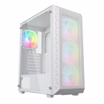 Gabinete Airflow Whisper White ATX 4x 120mm Fan AUTO RGB 2x USB 3.0+ USB 2.0 jack audio Vidrio templado