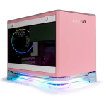 InWin A1 Plus Pink Mini-ITX Tower con ARGB 650W Gold PSU Qi Wireless Charger Case