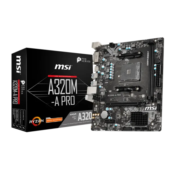 MSI A320M-A PRO AM4 Ryzen 5000G Bios AMD A320 SATA 6Gb/s USB 3.0 Micro ATX AMD Motherboard