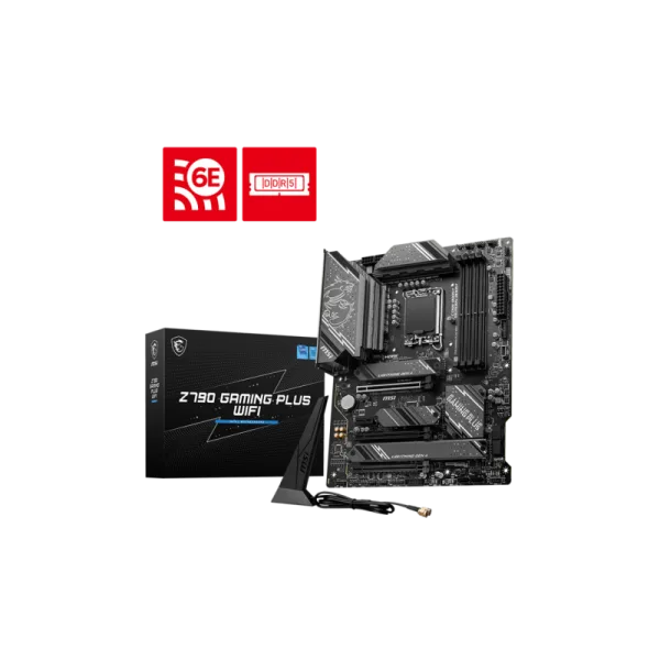 MSI Z790 GAMING PLUS WIFI LGA 1700 Intel Z790 SATA 6Gb/s ATX DDR5 PCI-E x16 slot Wi-Fi 6E 2.5Gbps LAN 4x M.2 EZ Debug LED