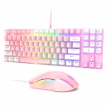 ONIKUMA Combo Pink G26 CW905 Teclado Mecanico + Mouse 6400dpi Gamer Pink White Layout Ingles