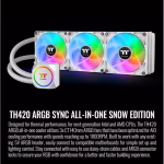 Thermaltake TH420 White ARGB 420mm AMD AM5/AM4 Intel LGA 1700/1200 High Efficiency Radiator CL-W369-PL14SW-A